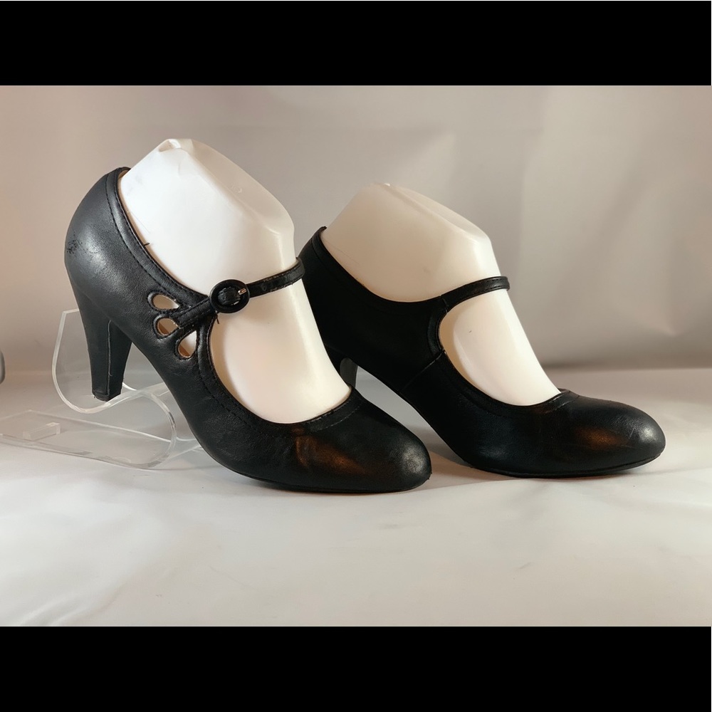 Chase & Chloe Kimmy-21Black Leather Mary Jane Sz8